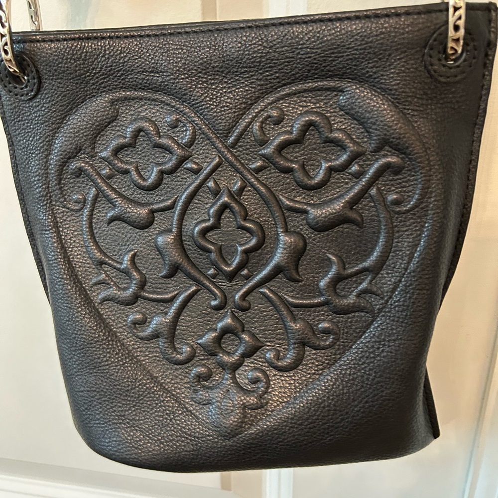 Elegant Black Embossed Leather Bag